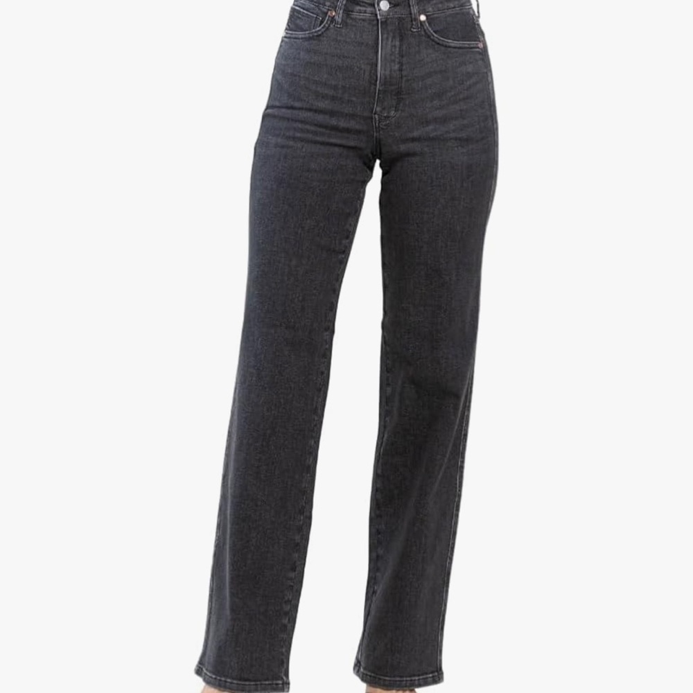 Judy Blue High Waist Tummy Control Washed Black Straight